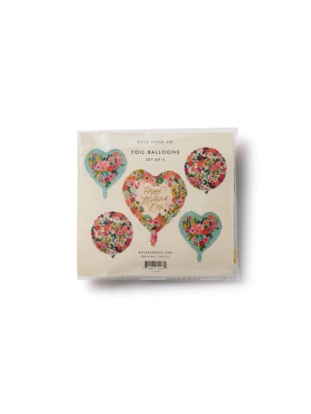 Rifle Paper Co. Floral Mother's Day Balloon Set - Mint, Pink & Gold Accents